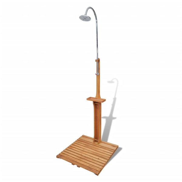 Arlmont & Co. Swavar Solid Wood Fir Garden Shower Outdoor Camping Shower Stand Multi Colors
